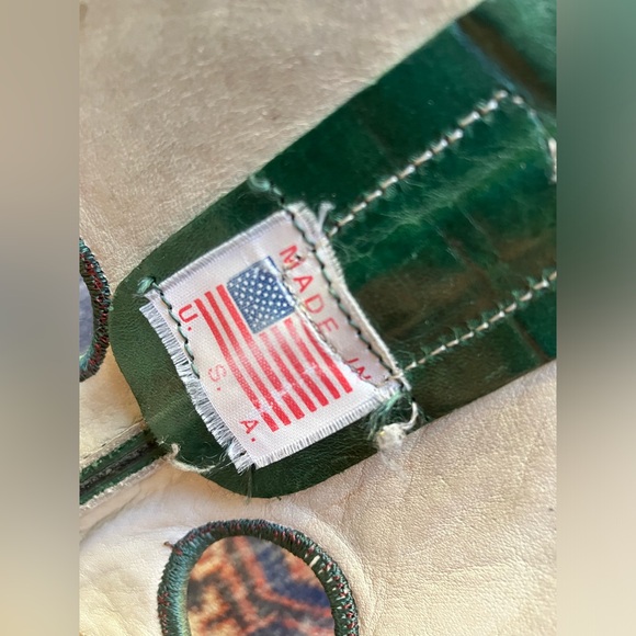 Olathe cowboy boots black/ green M8.5/W10 - Picture 7 of 9